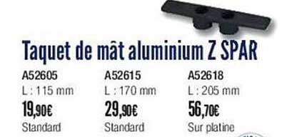 taquet de mât aluminium z spar