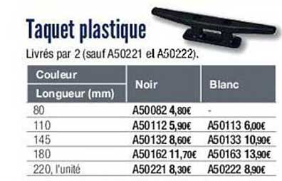 taquet plastique