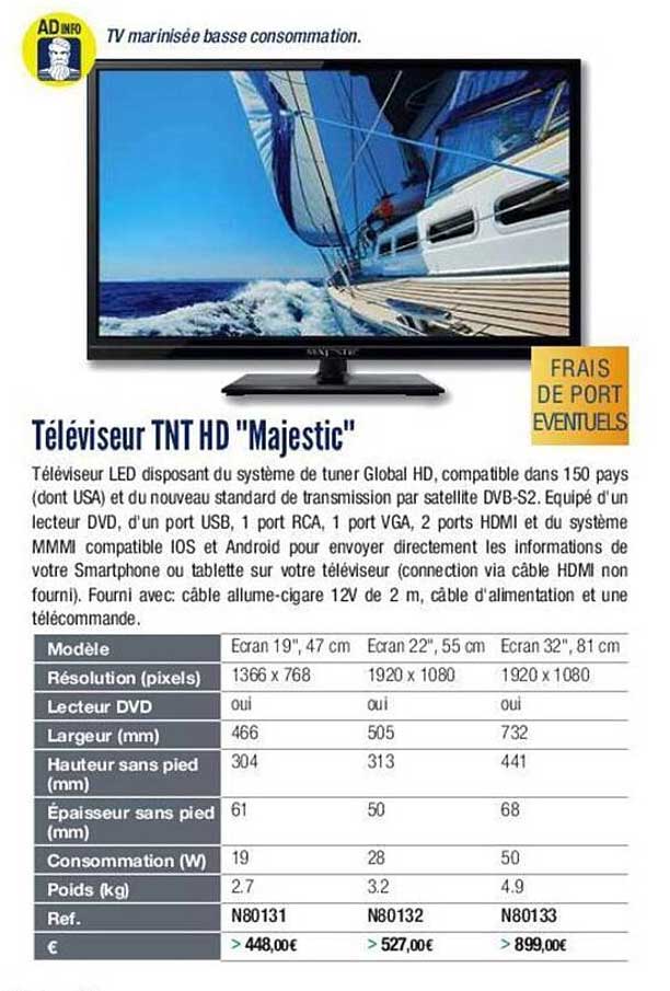 téléviseur tnt hd "majestic"