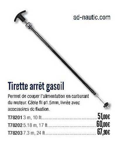 tirette arrêt gasoil