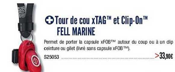 tour de cou xTag et clip-on fell marine