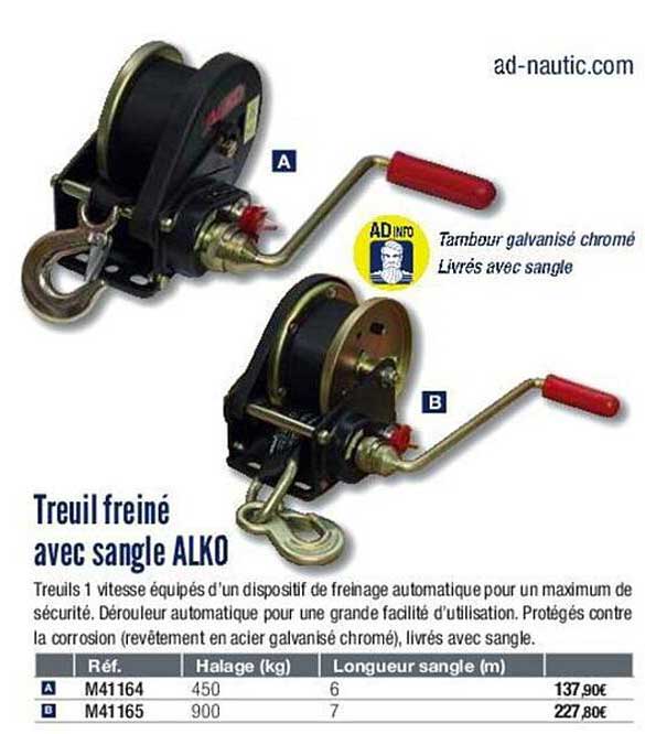 treuil freiné avec sangle alko