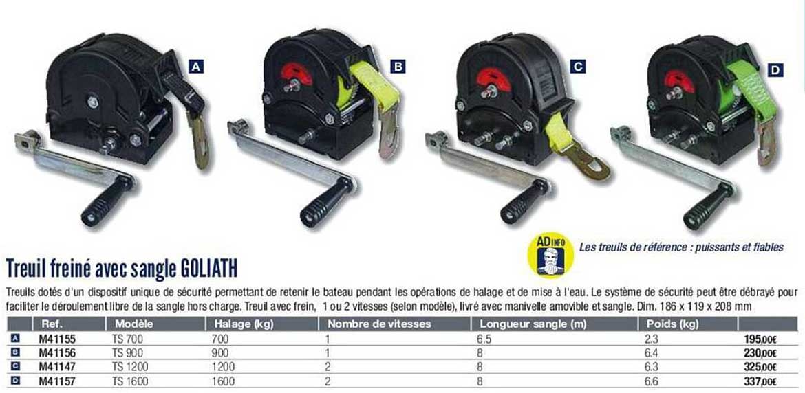 treuil freiné avec sangle goliath