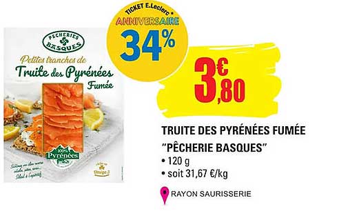 truite des pyrénées fumée "pêcherie basques"