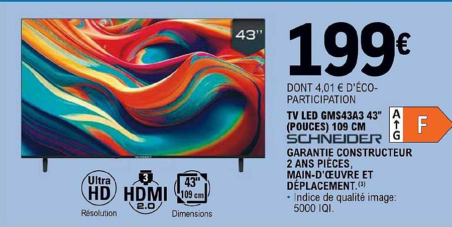 Tv Led Gms43a3 43" (pouches) 109 Cm Schneider