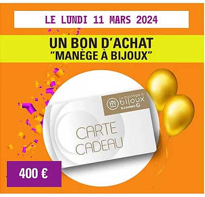 un bon d'achat "manège à bijoux"