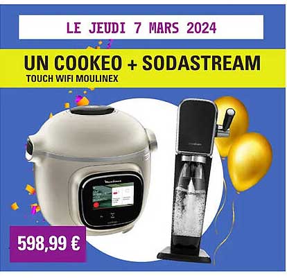 Un Cookeo Touch Wifi Moulinex + Sodastream