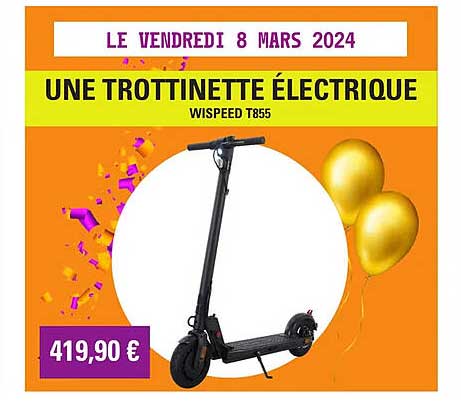 une trottinette électrique wispeed t855