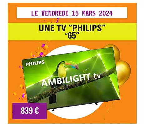 une tv "philips" 65"