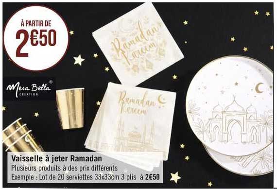 vaisselle à jeter ramadan