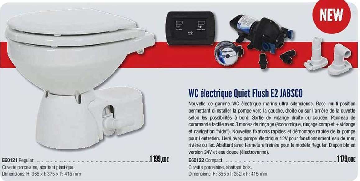 wc électrique quiet flush e2 jabsco