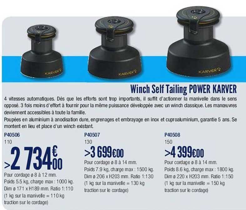 winch self tailing power karver