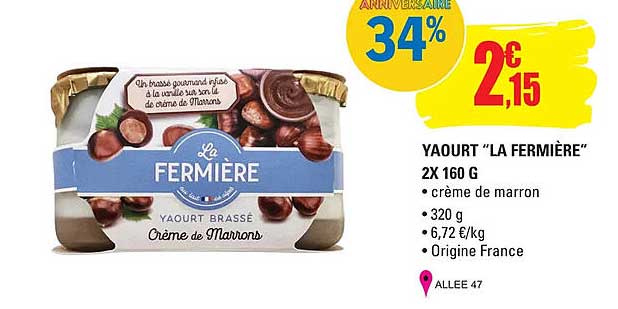 Yaourt "la Fermière" 2 X 160 G