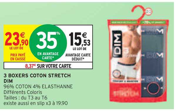 3 Boxers Coton Stretch Dim