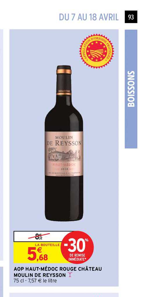 aop haut-médoc rouge château moulin de reysson