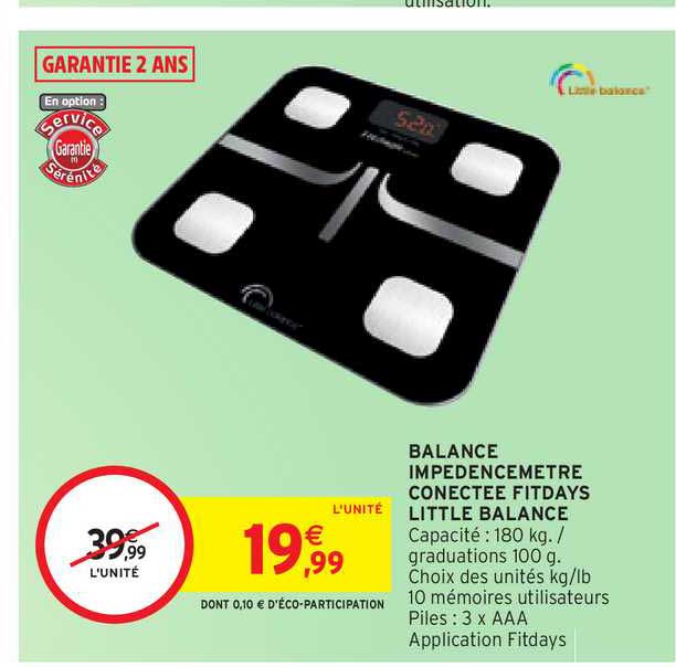 balance impédancemétre conectée fitdays little balance
