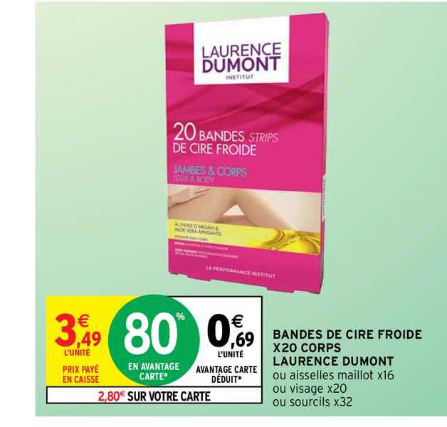 bandes de cire froide x20 corps laurence dumont