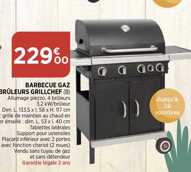 barbecue gaz brûleurs grill chef