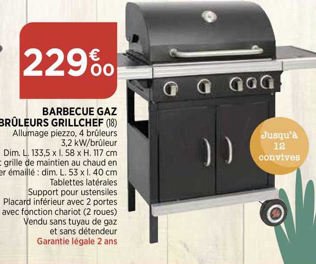 Barbecue Gaz Brûleurs Grillchef