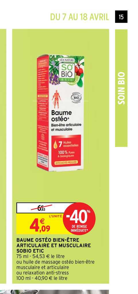 baume ostéo bien-être articulaire et musculaire sobio étic