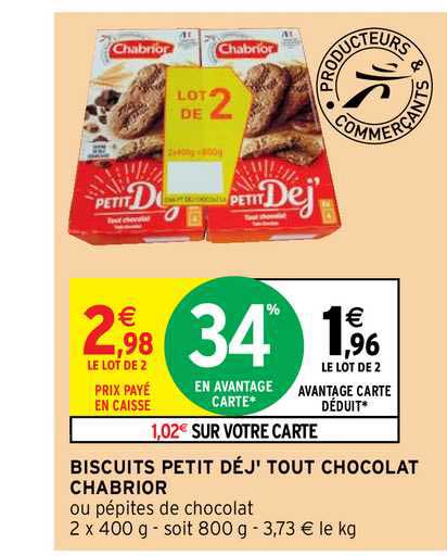 Biscuits Petit Déj' Tout Chocolat Chabrior