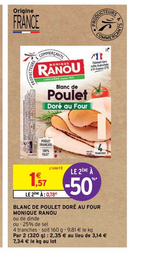 blanc de poulet doré au four monique ranou