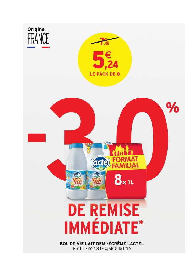 bol de vie lait demi-écrémé lactel