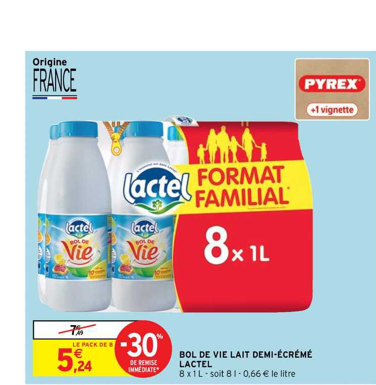 bol de vie lait demi-écrémé lactel
