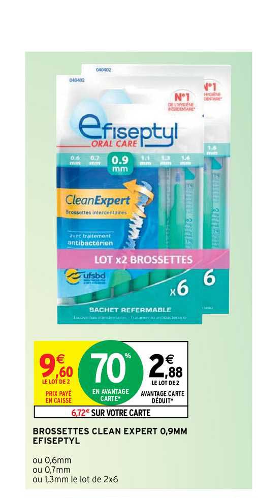 brossettes clean expert 0,9 mm efiseptyl