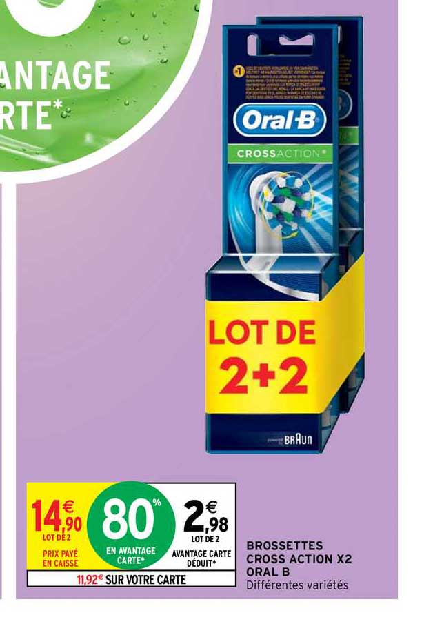 brossettes cross action x2 oral b