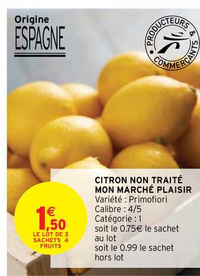 citron non traité mon marché plaisir