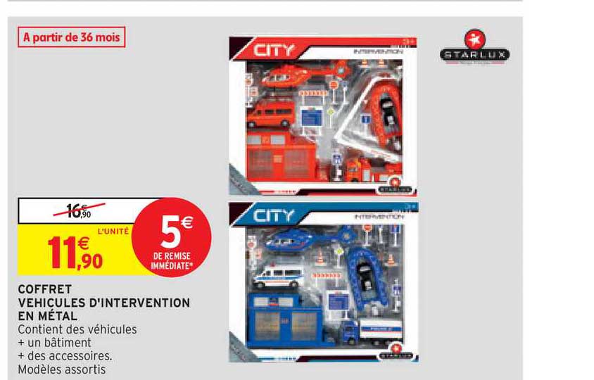 coffret véhicules d'intervention en métal