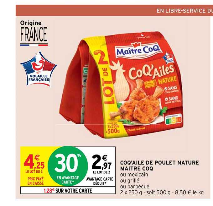 coq'aile de poulet nature maître coq