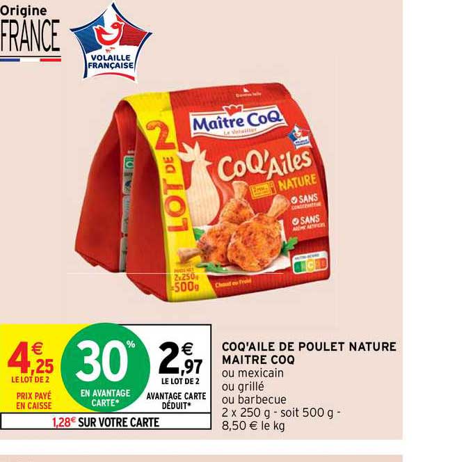 coq'aile de poulet nature maître coq