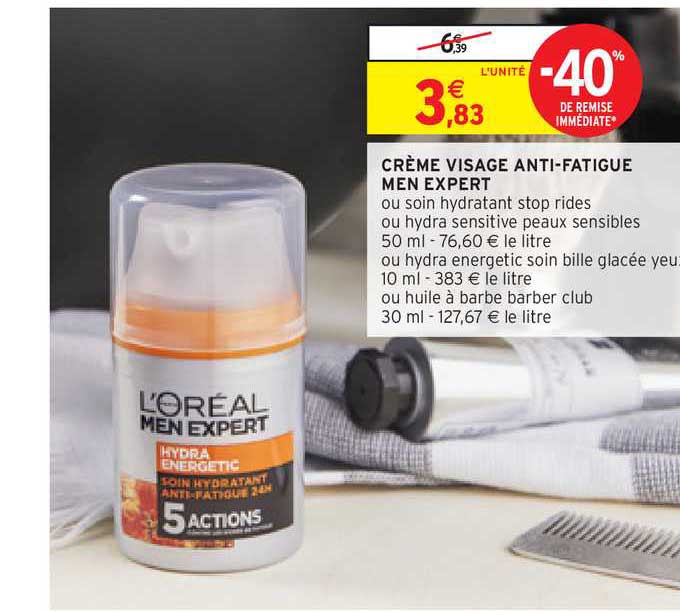 crème visage anti-fatigue men expert