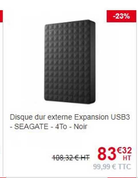 Disque Dur Externe Expansion Usb3 - Seagate - 4to - Noir