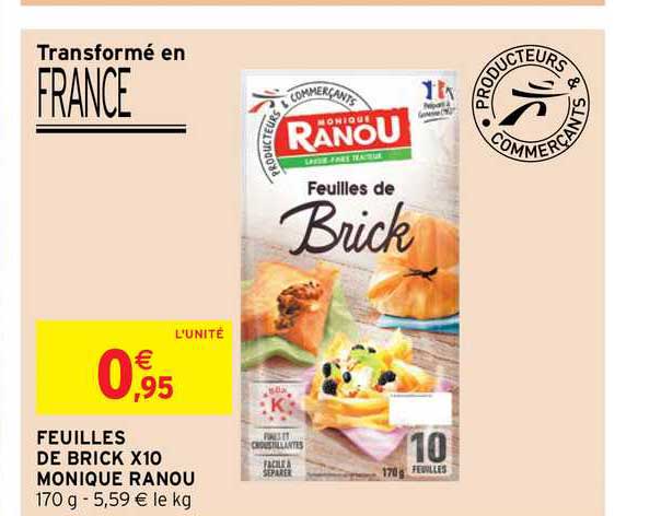 feuilles de brick x10 monique ranou