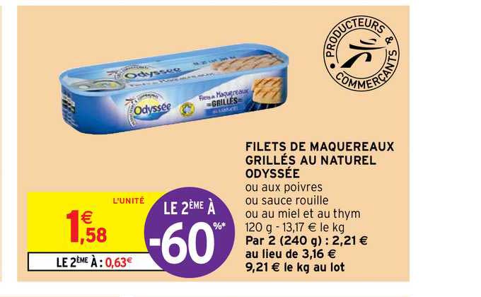 Filets De Maquereaux Grillés Au Naturel Odyssée