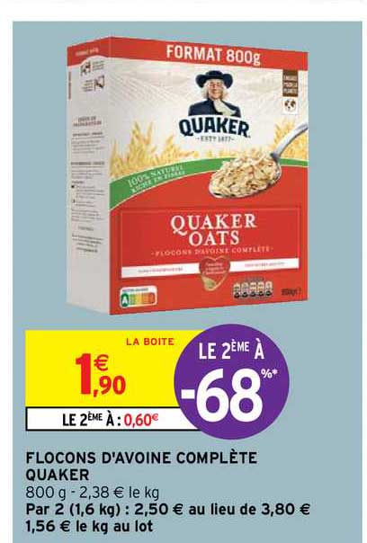 flocons d'avoine complète quaker