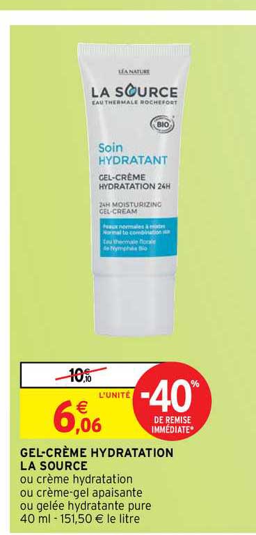 gel-crème hydratation la source