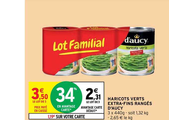 haricots verts extra-fins rangés d'aucy
