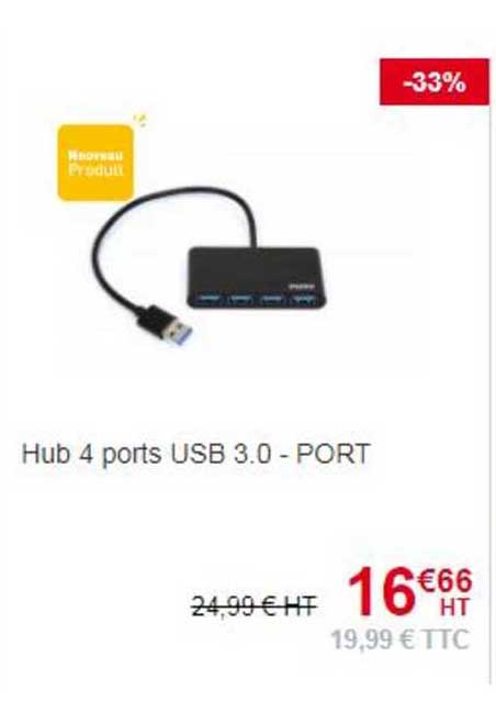 hub 4 ports usb 3.0 - port