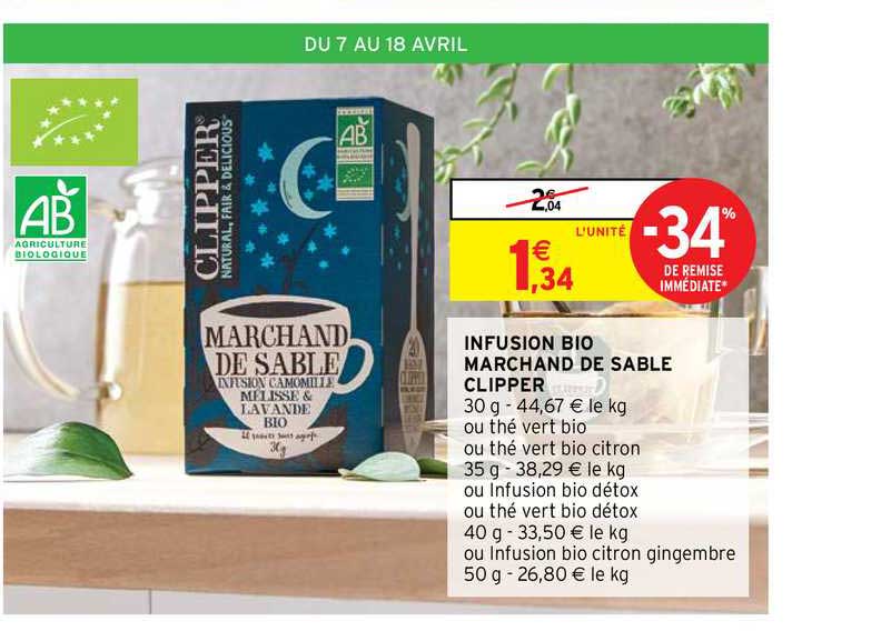 infusion bio marchand de sable clipper -34% de remise immédiate