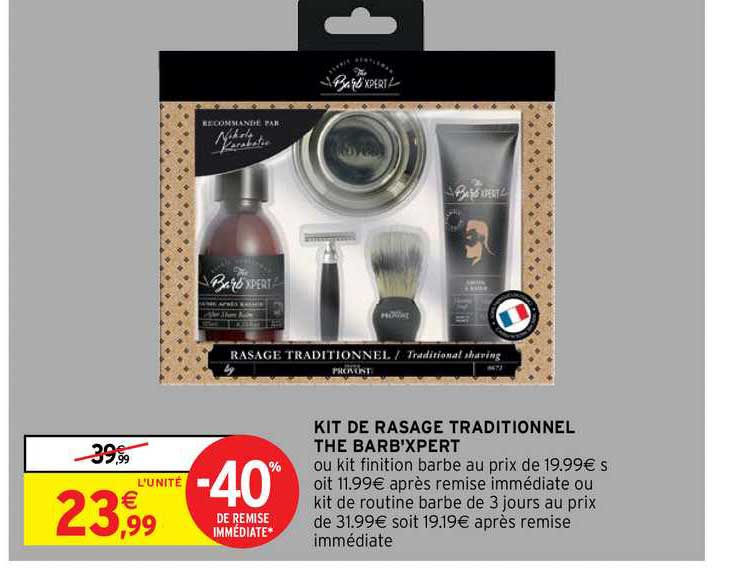 kit de rasage traditionnel the barb'xpert