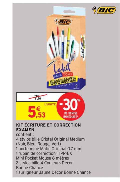 kit écriturue et correction examen