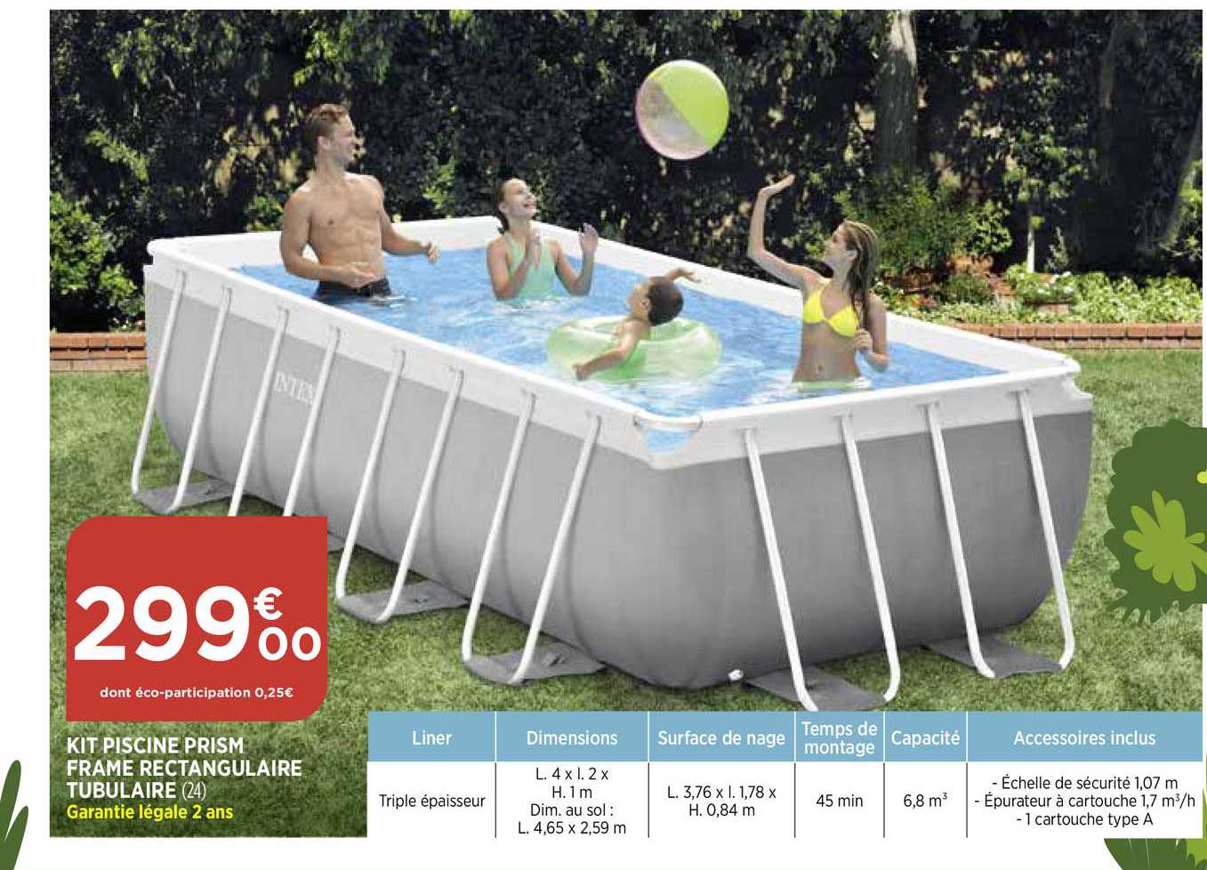 kit piscine prism frame rectangulaire tubulaire