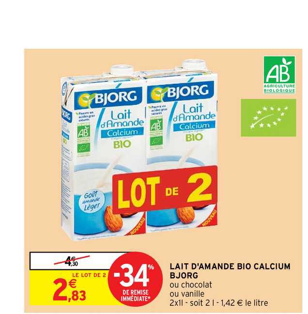 lait d'amande bio calcium bjorg -34% de remise immédiate