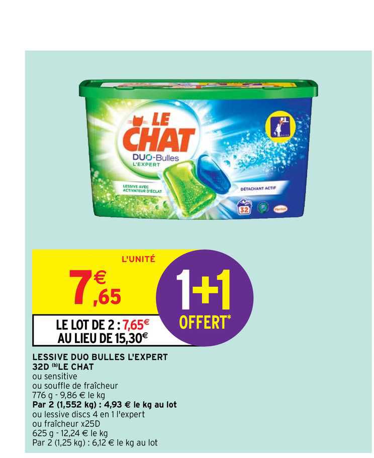 lessive duo bulles l'expert 32d le chat
