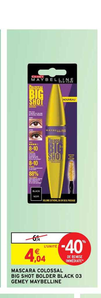 mascara colossal big shot bolder black 03 gemey maybelline