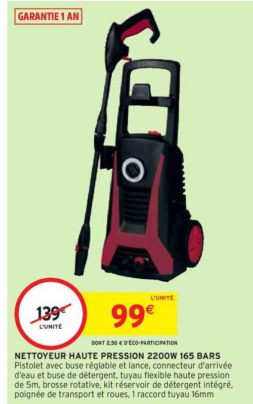 nettoyeur haute pression 2200w 165 bars